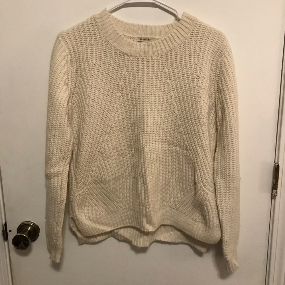 F21 cream sweater
